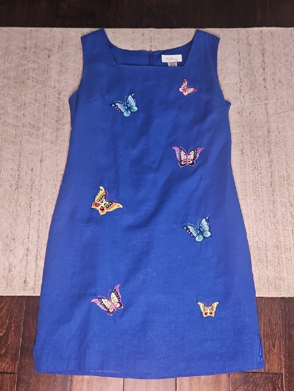 AGB Royal Blue Sleeveless Butterfly Appliqué Shift Dress